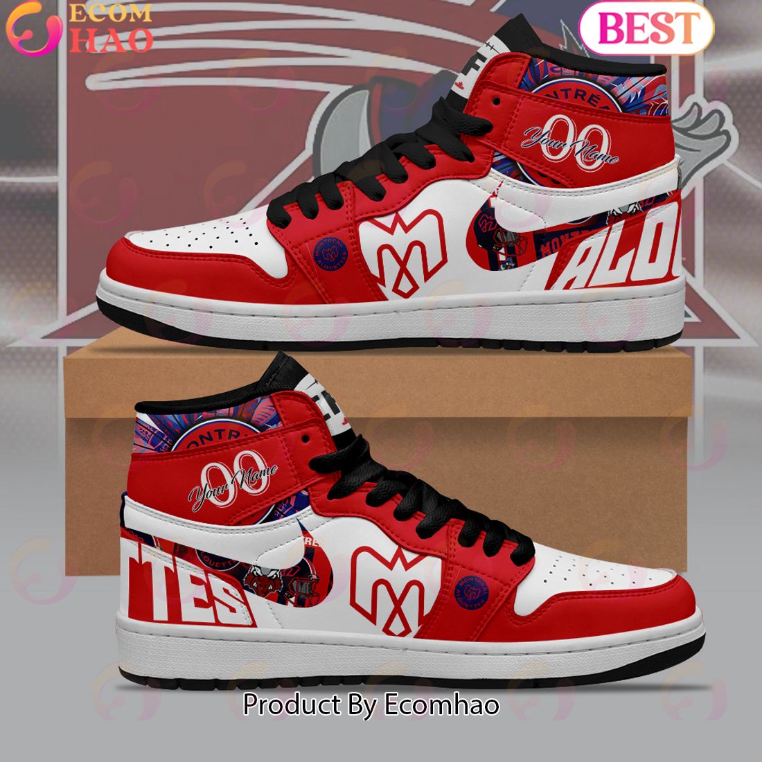 Montreal Alouettes – CFL Personalized Air Jordan 1, Hightop