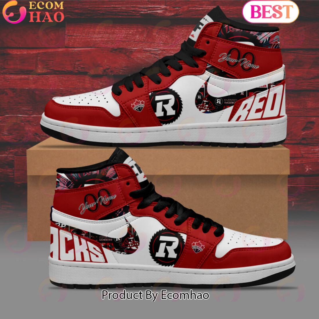 Ottawa Redblacks – CFL Personalized Air Jordan 1, Hightop