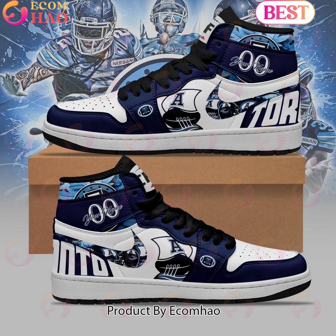 Toronto Argonauts – CFL Personalized Air Jordan 1, Hightop