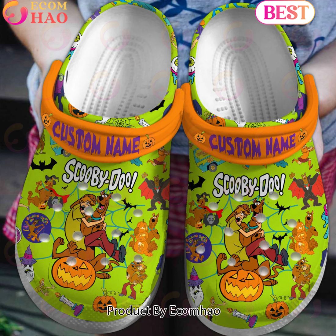 PREMIUM Custom Name Pumpkins Ninja Turtles Halloween Style Clogs