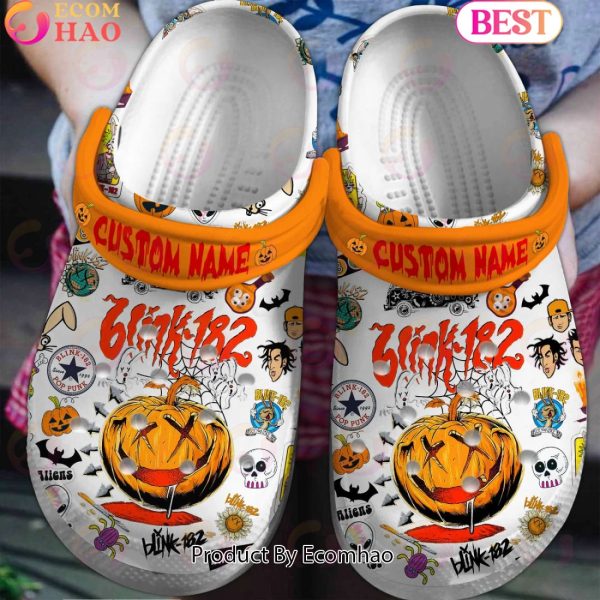 Custom Name Blink-182 Halloween Design Clogs