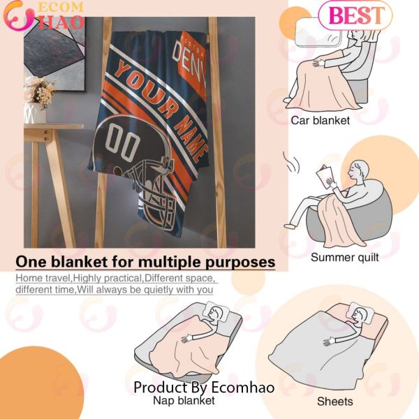 Personalized Football DENVER Custom Fans Add Name Number Blanket
