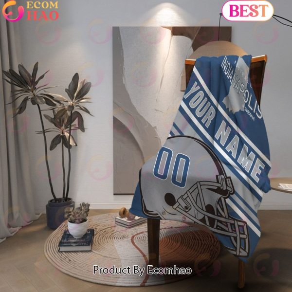 Personalized Football INDIANAPOLIS Custom Fans Add Name Number Blanket