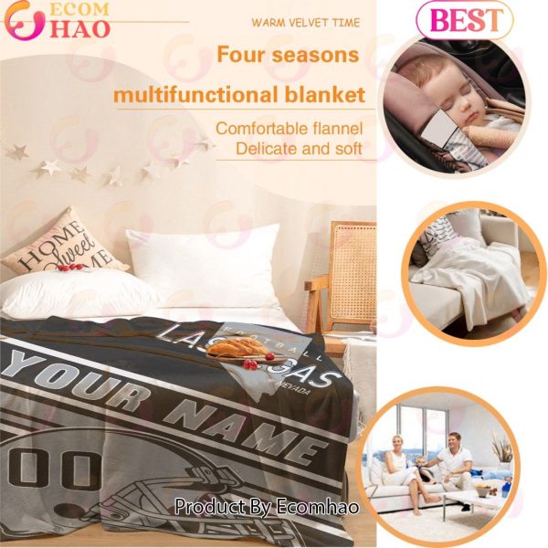 Personalized Football LAS VEGAS Custom Fans Add Name Number Blanket
