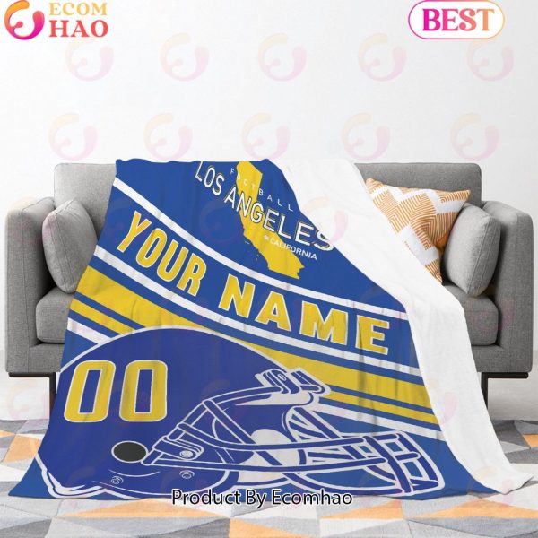 Personalized Football Los Angeles Custom Fans Add Name Number Blanket
