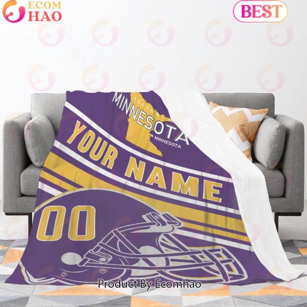 Personalized Football MInnesota Custom Fans Add Name Number Blanket