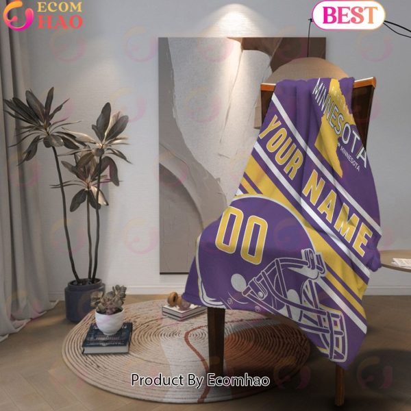 Personalized Football MInnesota Custom Fans Add Name Number Blanket