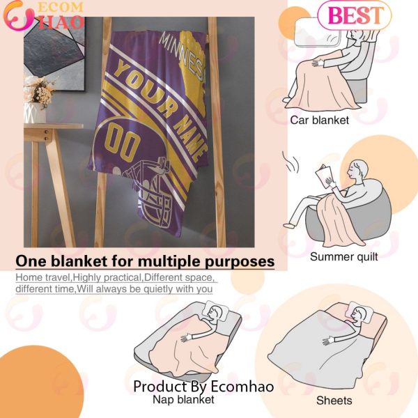 Personalized Football MInnesota Custom Fans Add Name Number Blanket