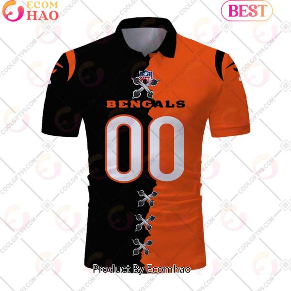 Personalized NFL Cincinnati Bengals Mix Jersey Style Polo Shirt