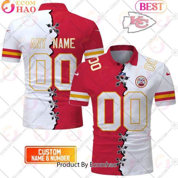 Personalized NFL Kansas City Chiefs Mix Jersey Style Polo Shirt