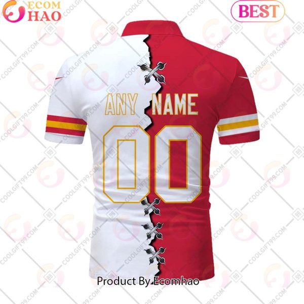 Personalized NFL Kansas City Chiefs Mix Jersey Style Polo Shirt