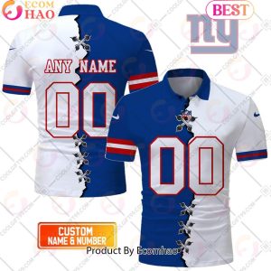 Personalized NFL New York Giants Mix Jersey Style Polo Shirt