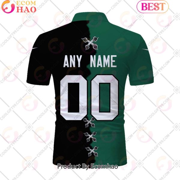 Personalized NFL New York Jets Mix Jersey Style Polo Shirt