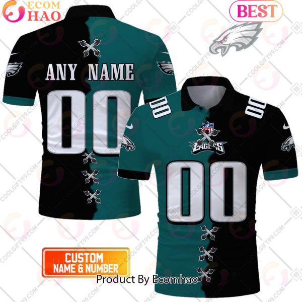 Personalized NFL Philadelphia Eagles Mix Jersey Style Polo Shirt