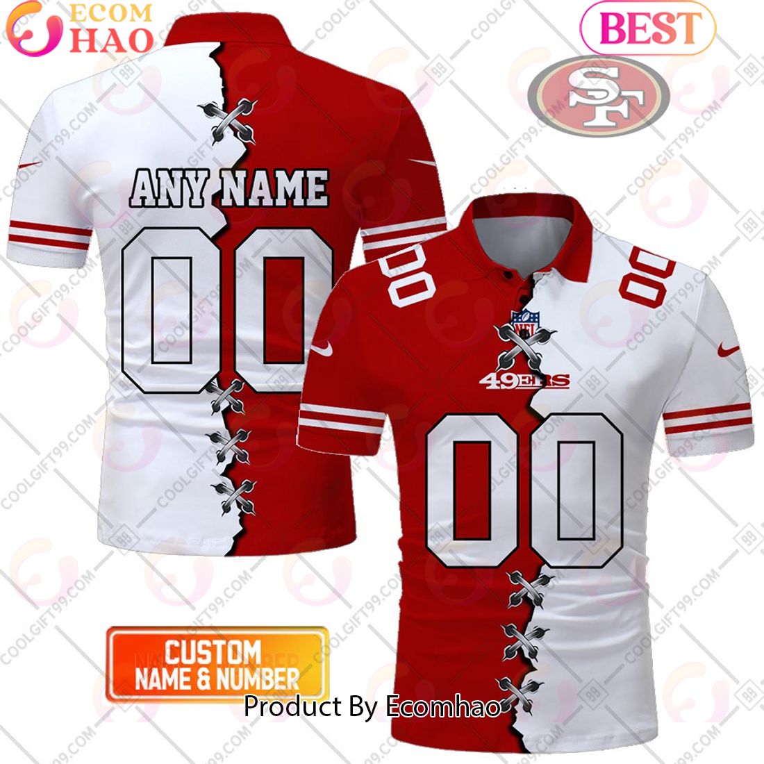 Personalized NFL Washington Commanders Mix Jersey Style Polo Shirt