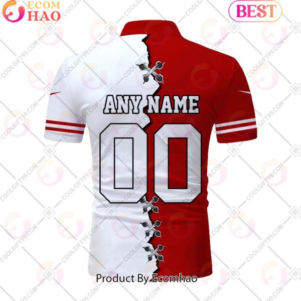 Personalized NFL San Francisco Mix Jersey Style Polo Shirt