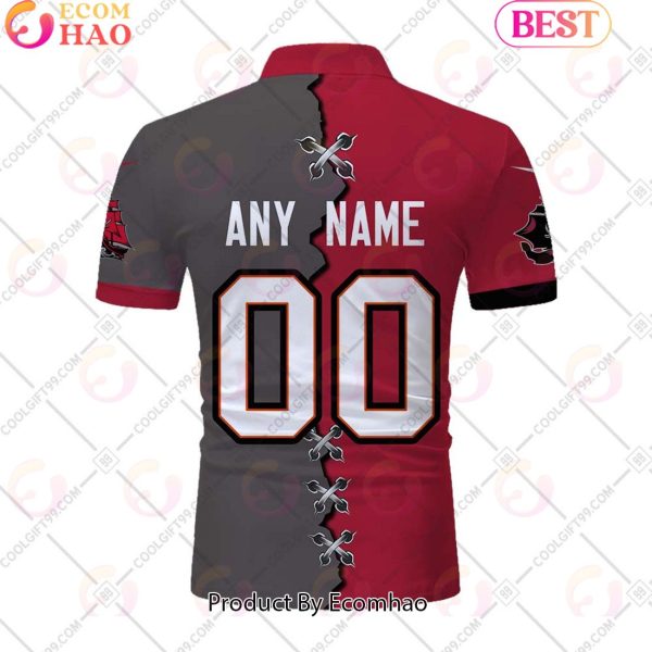 Personalized NFL Tampa Bay Buccaneers Mix Jersey Style Polo Shirt