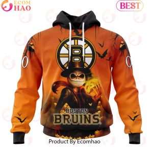 NHL Boston Bruins X Jack Skellington Special Halloween Concepts 3D Hoodie