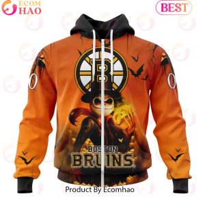 NHL Boston Bruins X Jack Skellington Special Halloween Concepts 3D Hoodie