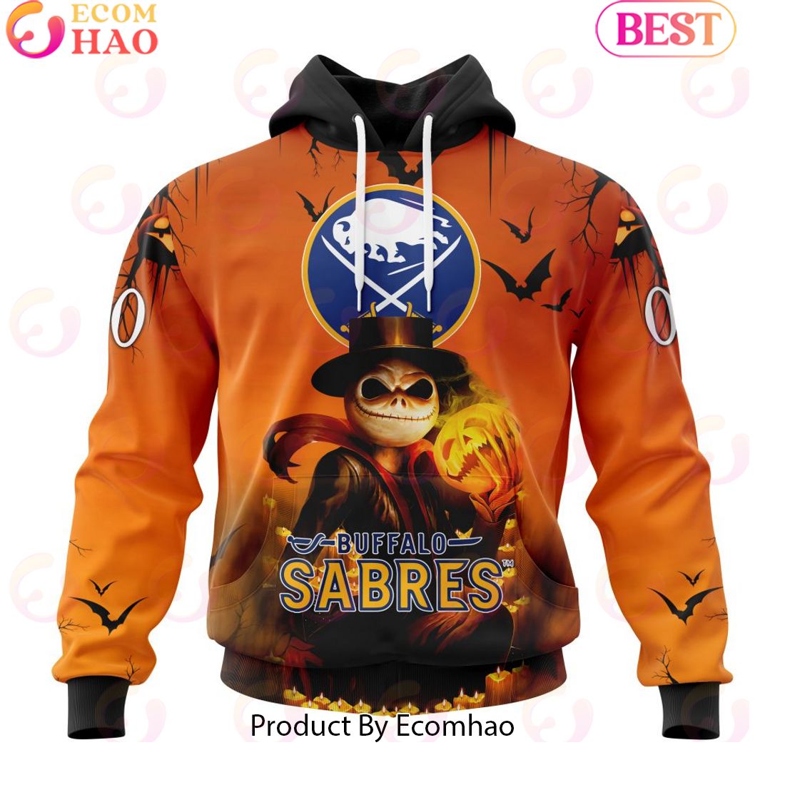 NHL Buffalo Sabres X Jack Skellington Special Halloween Concepts 3D Hoodie