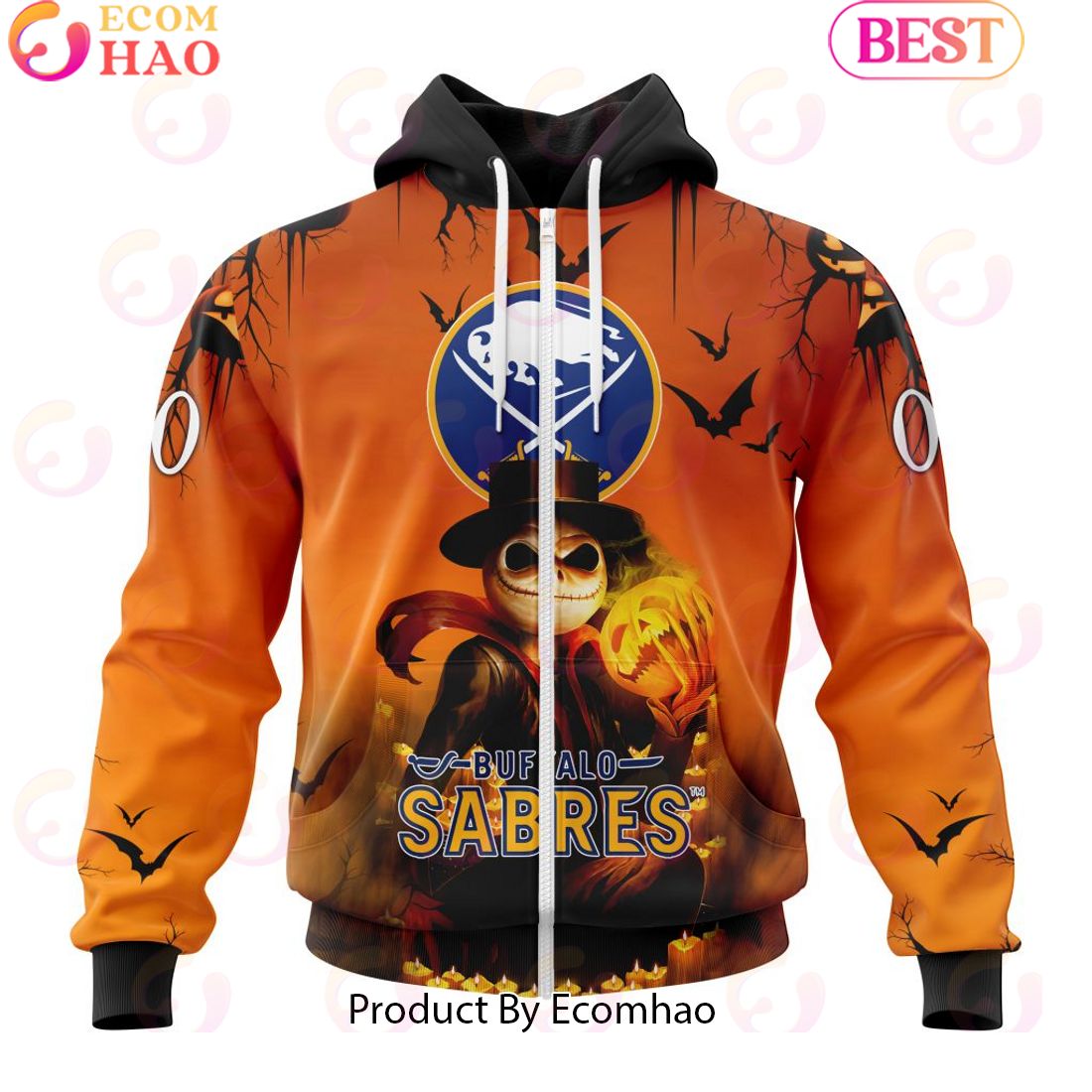 NHL Buffalo Sabres X Jack Skellington Special Halloween Concepts 3D Hoodie