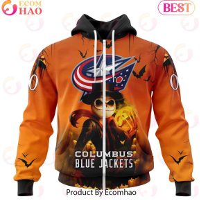 NHL Columbus Blue Jackets X Jack Skellington Special Halloween Concepts 3D Hoodie