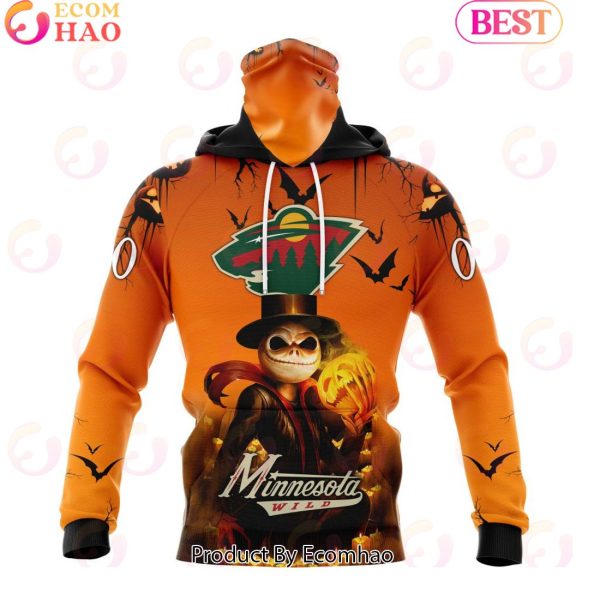 NHL Minnesota Wild X Jack Skellington Special Halloween Concepts 3D Hoodie