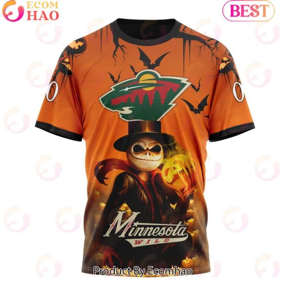 NHL Minnesota Wild X Jack Skellington Special Halloween Concepts 3D Hoodie