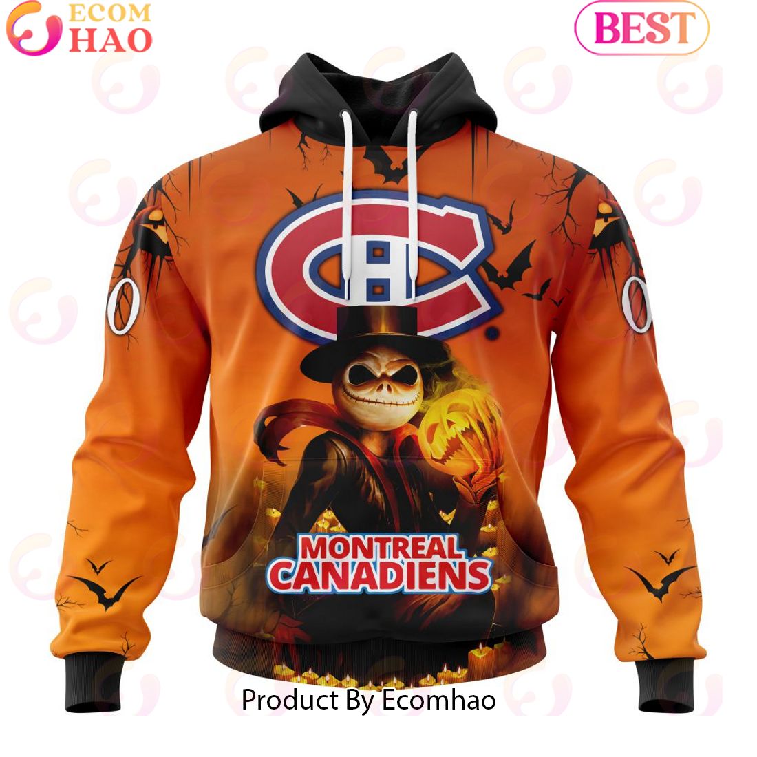 NHL Montreal Canadiens X Jack Skellington Special Halloween Concepts 3D Hoodie