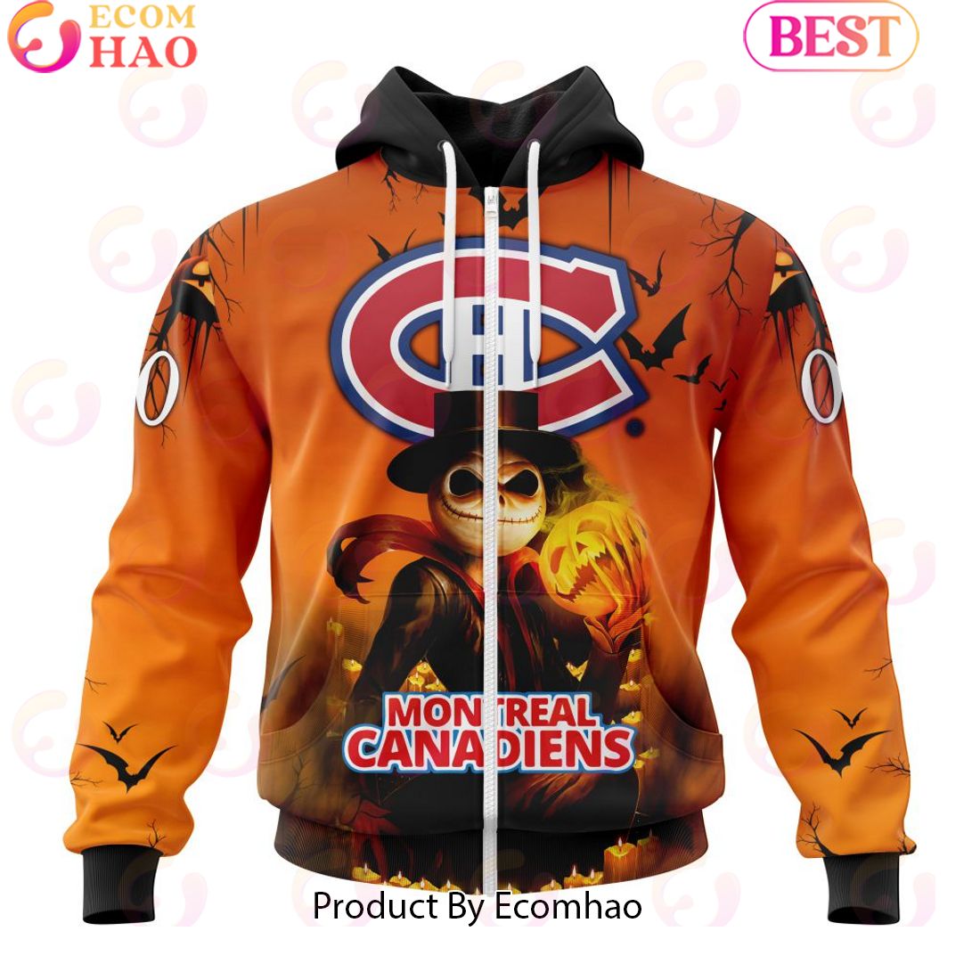 NHL Montreal Canadiens X Jack Skellington Special Halloween Concepts 3D Hoodie