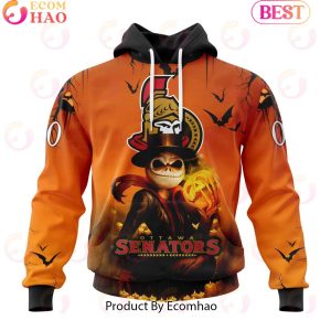 NHL Ottawa Senators X Jack Skellington Special Halloween Concepts 3D Hoodie