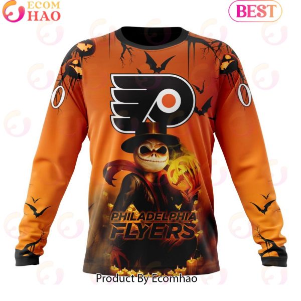 NHL Philadelphia Flyers X Jack Skellington Special Halloween Concepts 3D Hoodie