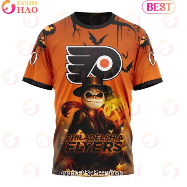 NHL Philadelphia Flyers X Jack Skellington Special Halloween Concepts 3D Hoodie