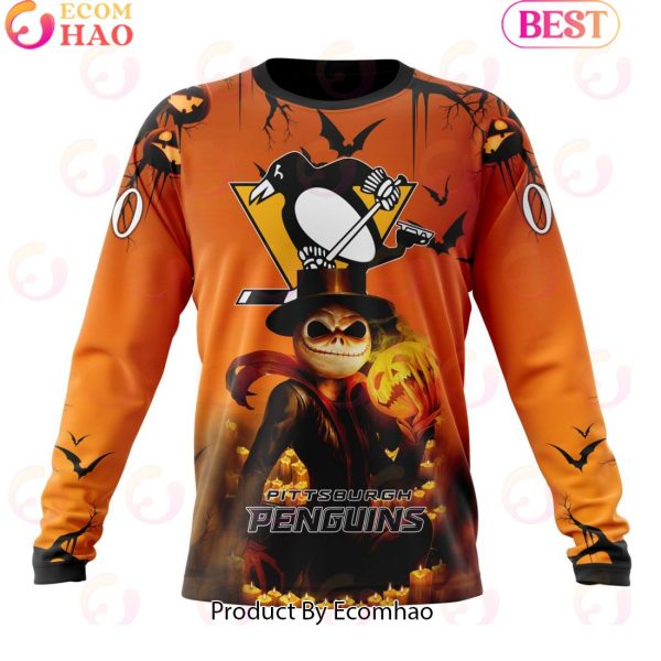 NHL Pittsburgh Penguins X Jack Skellington Special Halloween Concepts 3D Hoodie