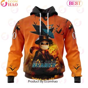 NHL San Jose Sharks X Jack Skellington Special Halloween Concepts 3D Hoodie