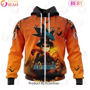 NHL San Jose Sharks X Jack Skellington Special Halloween Concepts 3D Hoodie