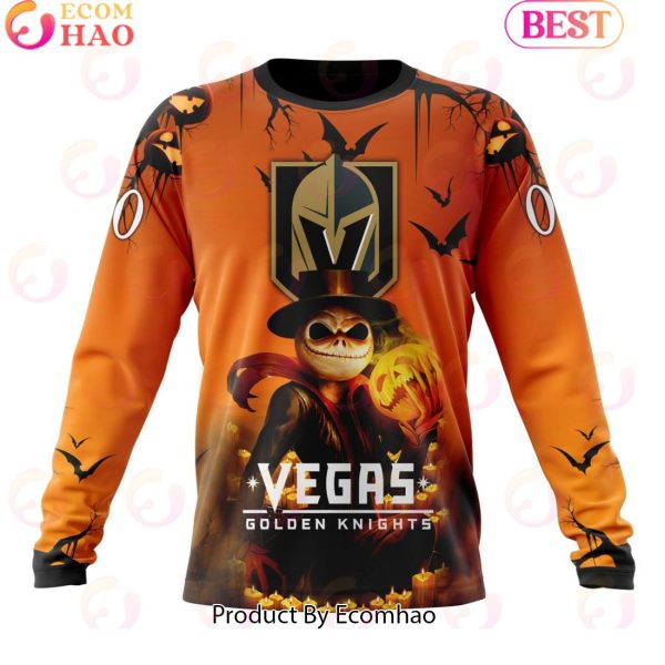 NHL Vegas Golden Knights X Jack Skellington Special Halloween Concepts 3D Hoodie