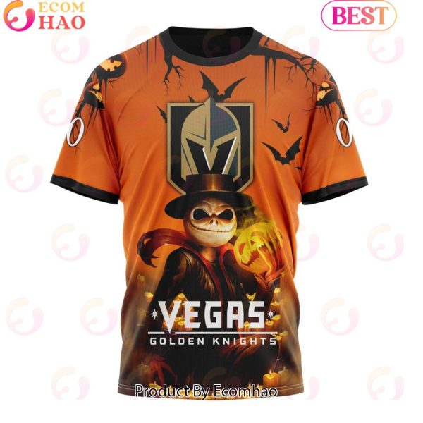 NHL Vegas Golden Knights X Jack Skellington Special Halloween Concepts 3D Hoodie