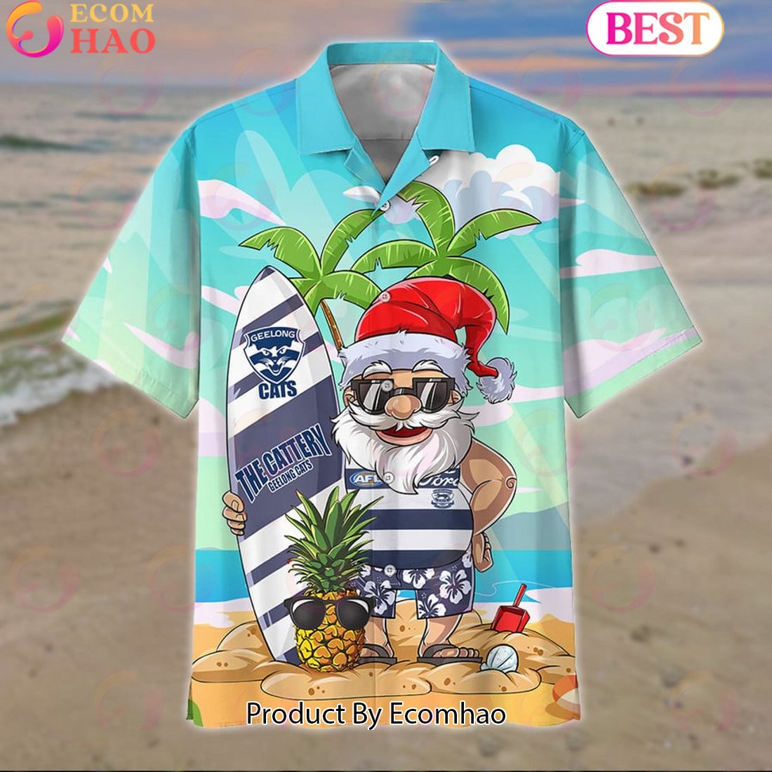 AFL Geelong Cats New Santa Hawaiian Set For Fans – Limited Edition