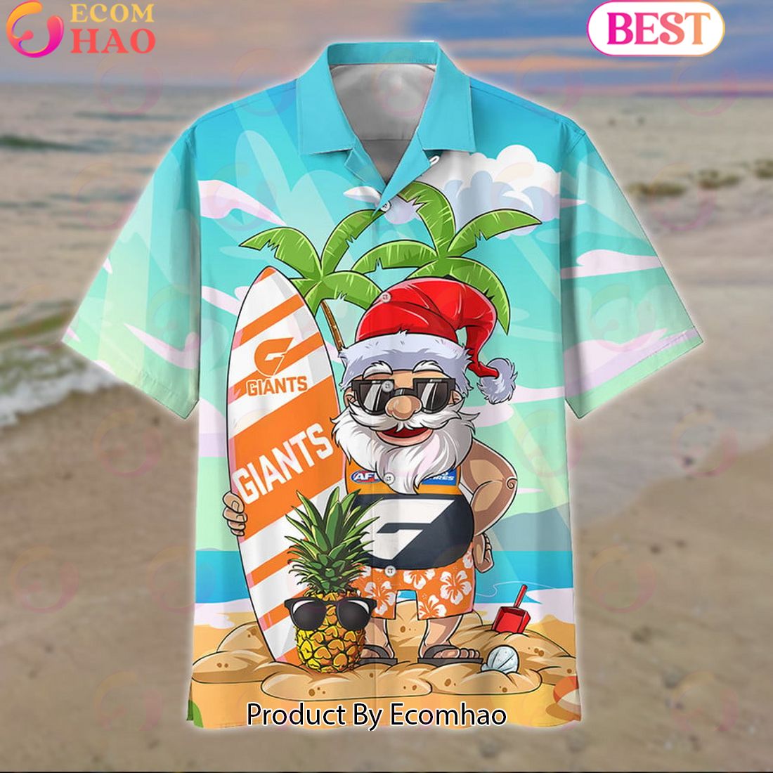 AFL Greater Western Sydney Giants New Santa Hawaiian Set For Fans – Limited Edition