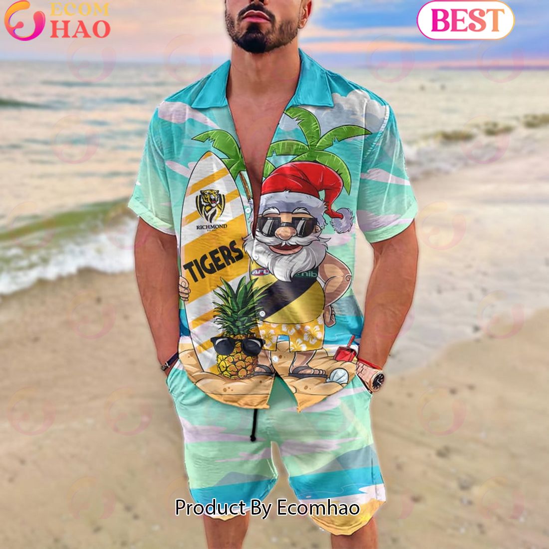 AFL Richmond Tigers New Santa Hawaiian Set For Fans – Limited Edition