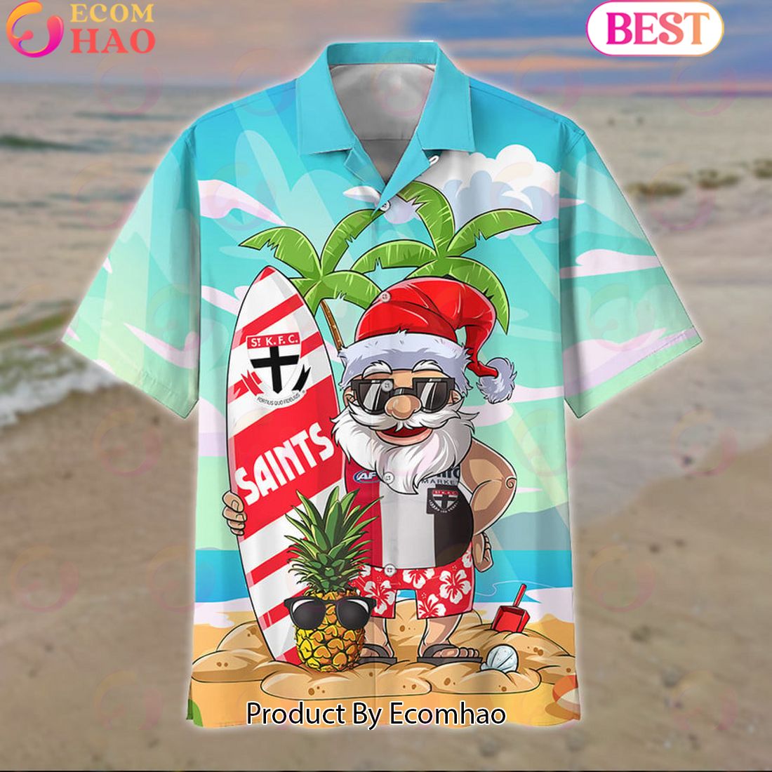 AFL St Kilda Football Club New Santa Hawaiian Set For Fans – Limited Edition