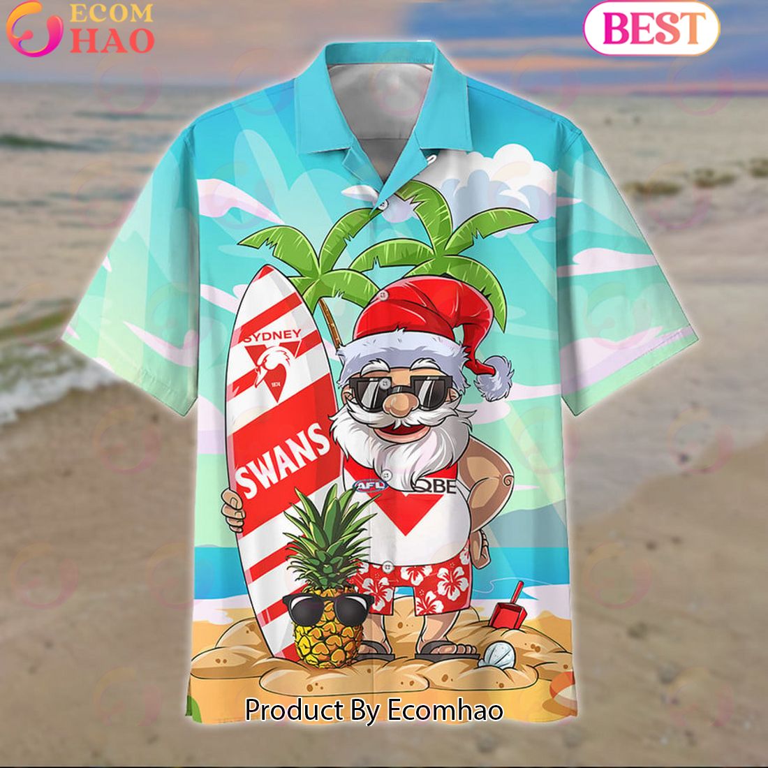 AFL Sydney Swans New Santa Hawaiian Set For Fans – Limited Edition