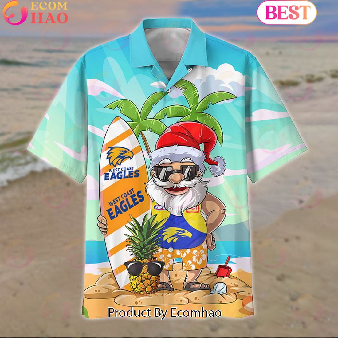 AFL West Coast Eagles New Santa Hawaiian Set For Fans – Limited Edition