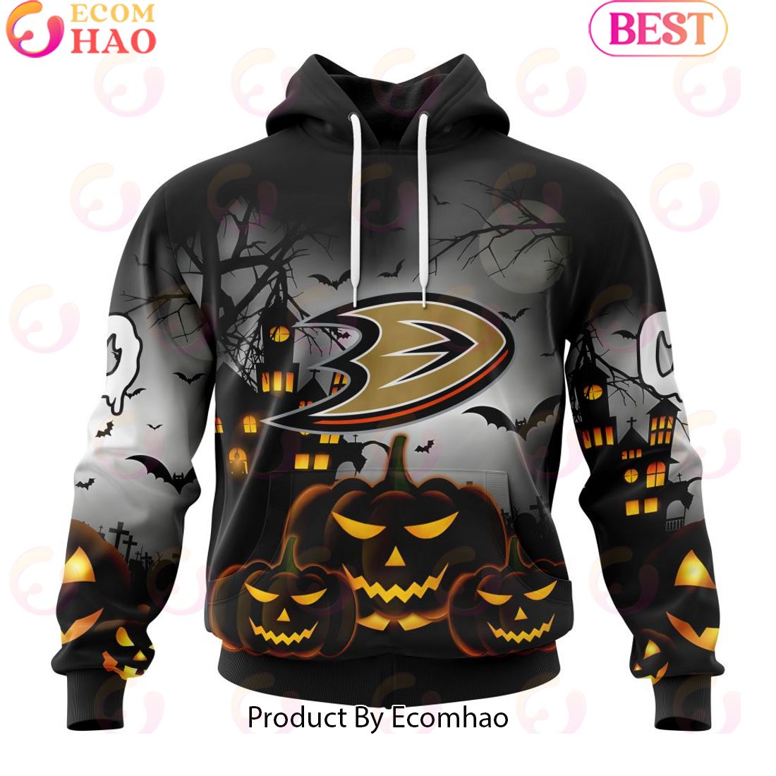 Personalized NHL Anaheim Ducks Special Design 2023 For Halloween 3D Hoodie