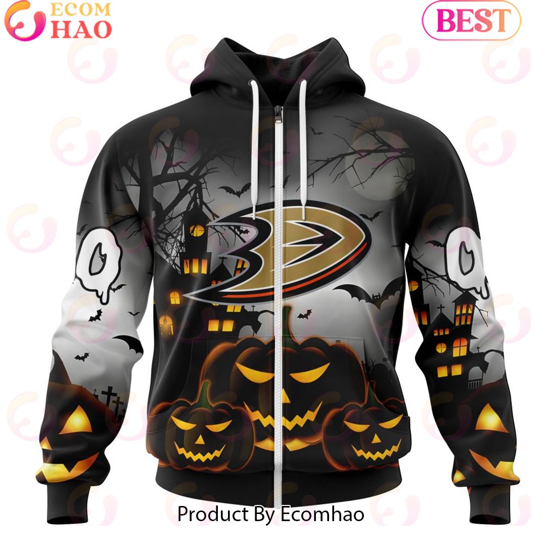 Personalized NHL Anaheim Ducks Special Design 2023 For Halloween 3D Hoodie