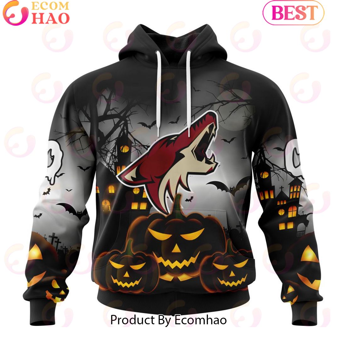 Personalized NHL Arizona Coyotes Special Design 2023 For Halloween 3D Hoodie