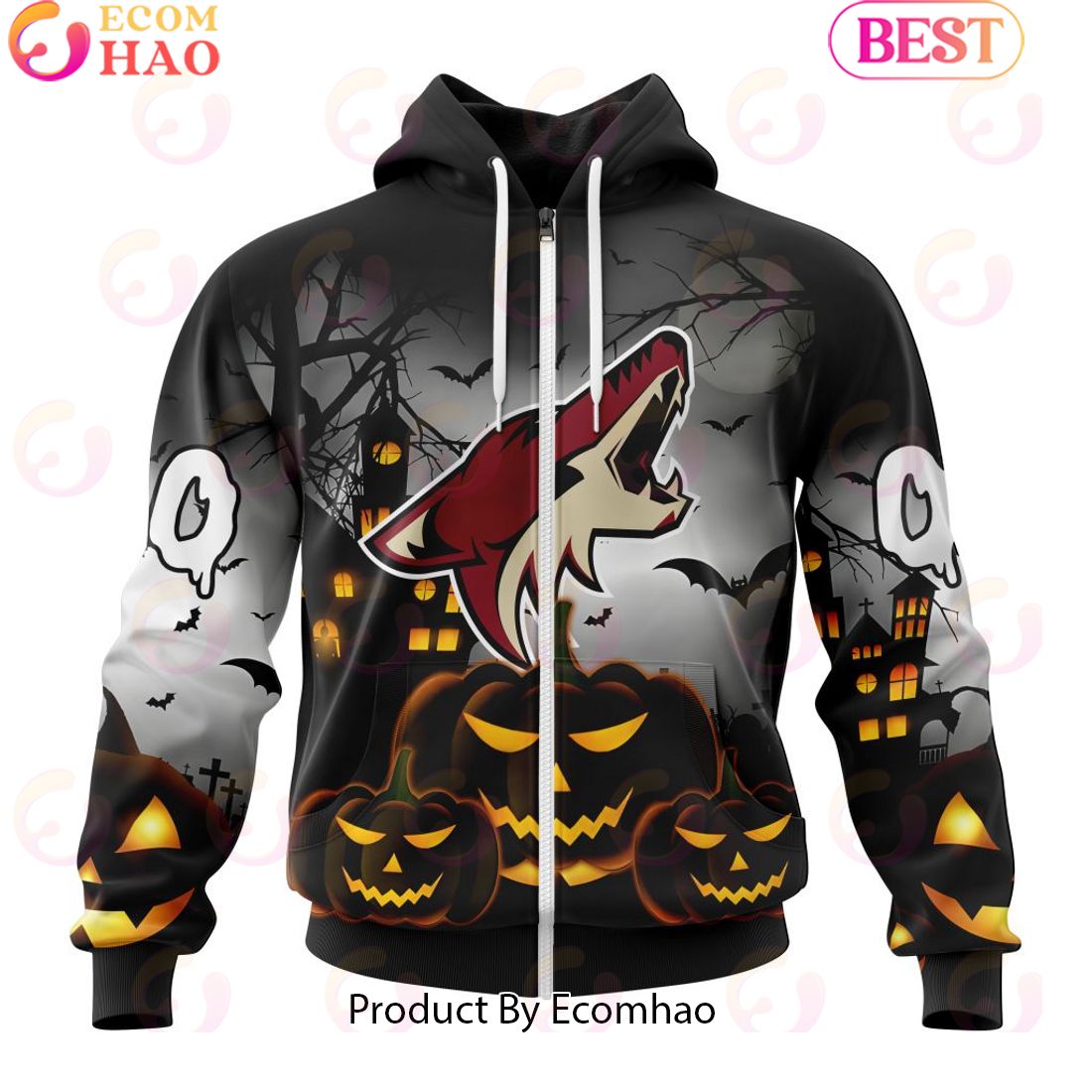 Personalized NHL Arizona Coyotes Special Design 2023 For Halloween 3D Hoodie