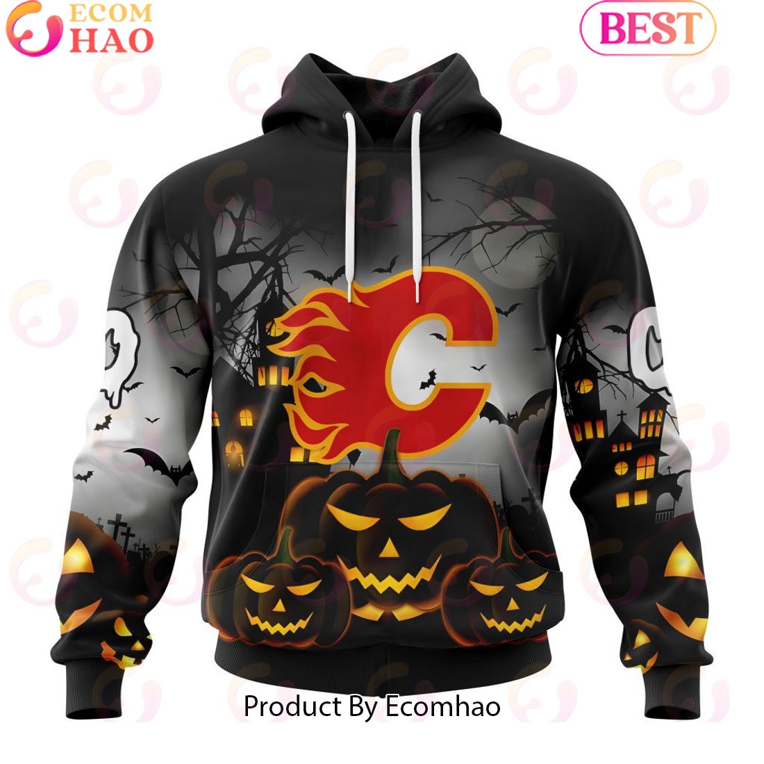 Personalized NHL Calgary Flames Special Design 2023 For Halloween 3D Hoodie