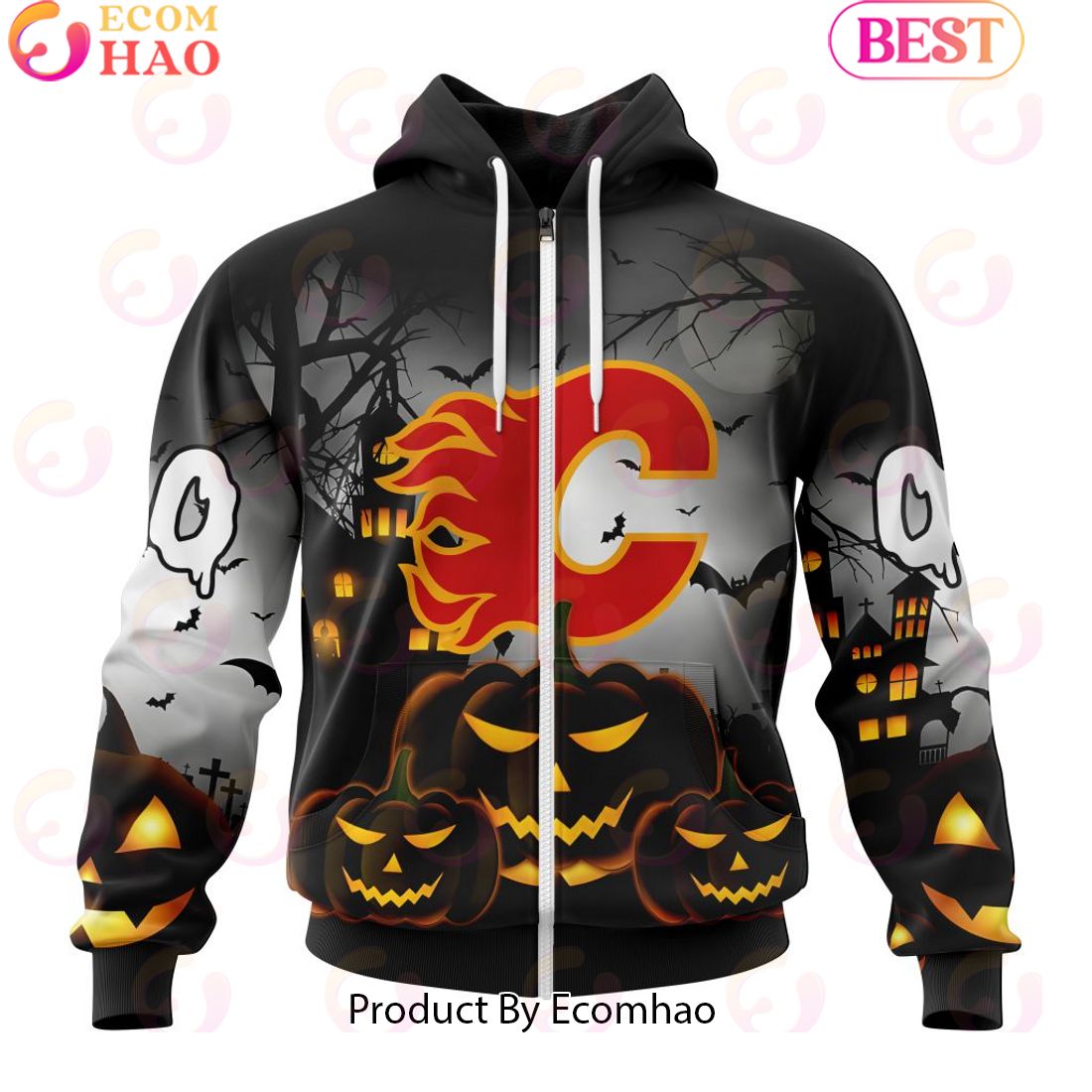 Personalized NHL Calgary Flames Special Design 2023 For Halloween 3D Hoodie